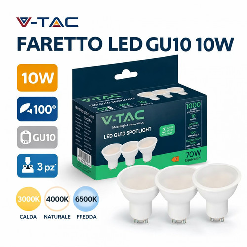 Tac faretto led - v-tac, gu10