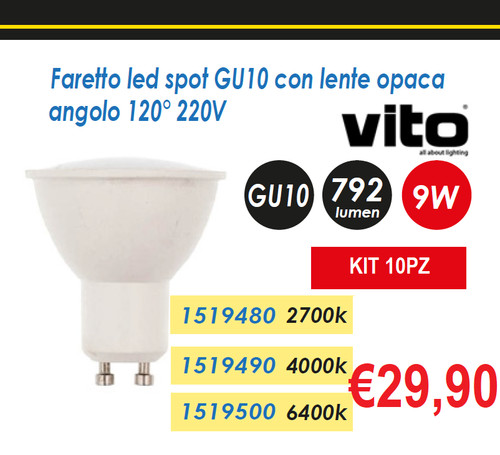 Lampadine gu10 led faretto - 10,