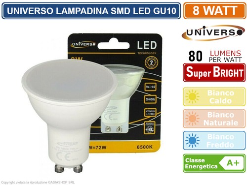 Universo lampadina led gu10 - lampadina, 8w